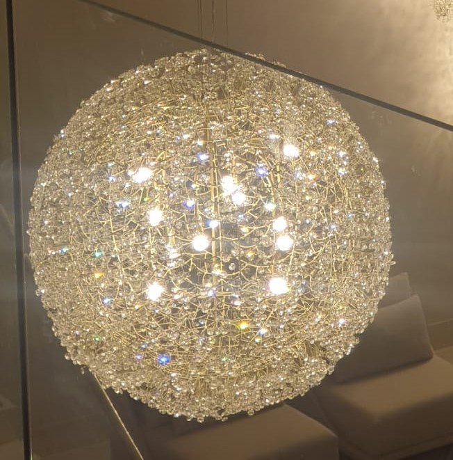 Imagem do produto COD LC: 130F- LUSTRE CRISTAL BOLA FECHADA