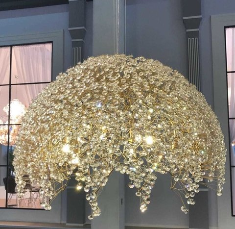 Imagem do produto COD LC: 122 - LUSTRE CRISTAL MEIA BOLA